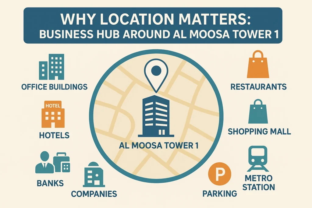 Why Location Matters: Business Hub Around Al Moosa Tower 1