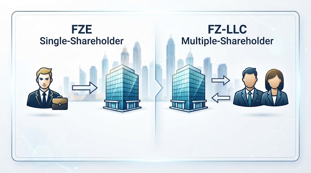 FZE and FZ-LLC ownership structure comparison